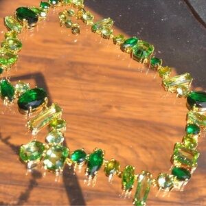 Swarovski Green Necklace, earrings and bracelet